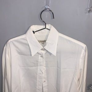 Burberry Women’s White Button Down Shirt Long Sleeve Size M